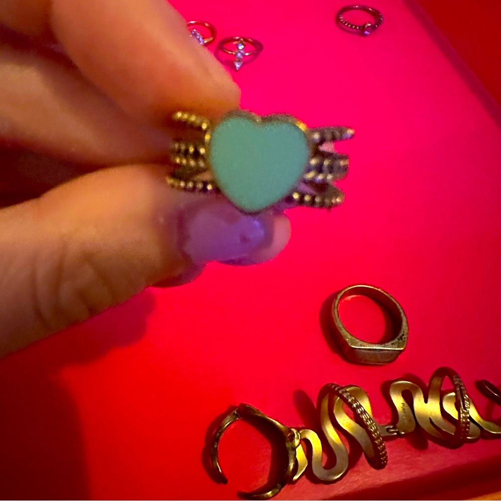 Free People Turquoise Heart Ring
